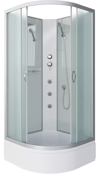 

Душевая кабина «Niagara» NG-3302-14BKG 100/100 средний поддон матовая/белая без крыши с гидромассажем