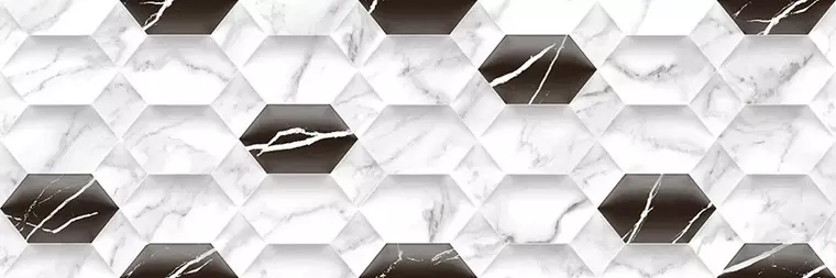 

Настенный декор «Gravita» Carara Hexa Glossy 90x30 78801846 bianco