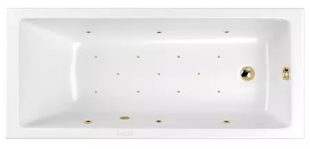 

Гидромассажная ванна акриловая «Whitecross» Wave Slim 150/70 Relax с каркасом с сифоном белая/золото