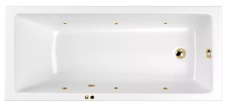 

Гидромассажная ванна акриловая «Whitecross» Wave Slim 150/70 Soft с каркасом с сифоном белая/золото