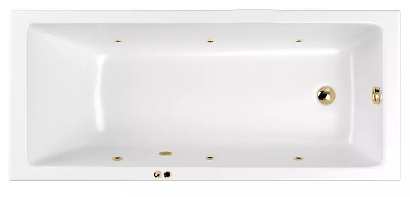 

Гидромассажная ванна акриловая «Whitecross» Wave Slim 170/75 Soft с каркасом с сифоном белая/золото