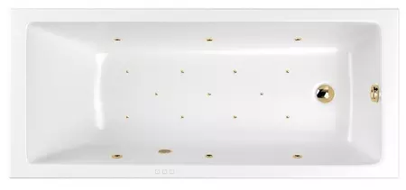 

Гидромассажная ванна акриловая «Whitecross» Wave Slim 180/80 Relax с каркасом с сифоном белая/золото