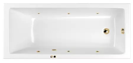 

Гидромассажная ванна акриловая «Whitecross» Wave Slim 180/80 Soft с каркасом с сифоном белая/золото