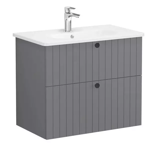

Тумба с раковиной «Vitra» Root Groove 80 (80/47) подвесная матовый серый