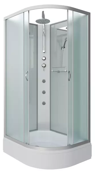 

Душевая кабина «Niagara» NG-33084-14LBKTG 100/80 средний поддон матовая/белая без крыши с гидромассажем левая