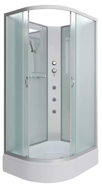 

Душевая кабина «Niagara» NG-33094-14RBKG 100/90 средний поддон матовая/белая без крыши с гидромассажем правая