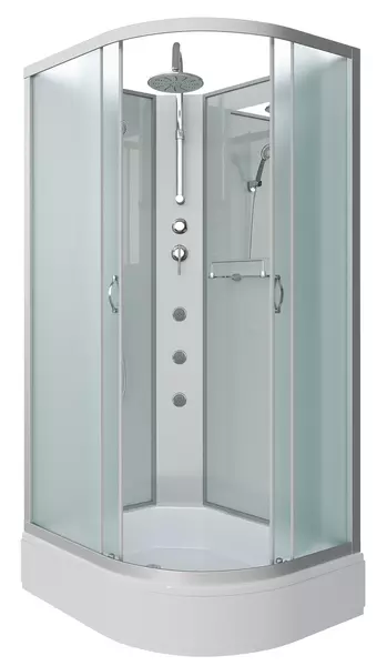

Душевая кабина «Niagara» NG-33194-14LBKTG 110/90 средний поддон матовая/белая без крыши с гидромассажем левая
