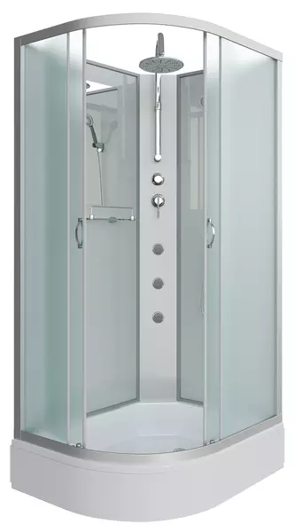 

Душевая кабина «Niagara» NG-33974-14RBKTG 90/70 средний поддон матовая/белая без крыши с гидромассажем правая