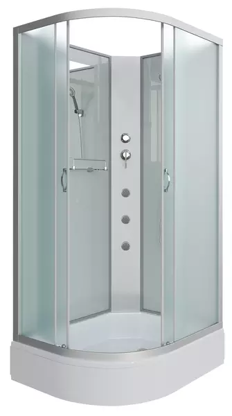 

Душевая кабина «Niagara» NG-33984-14RBKG 90/80 средний поддон матовая/белая без крыши с гидромассажем правая