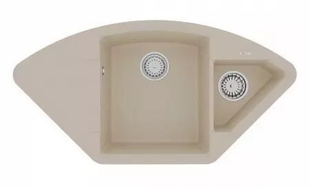 

Мойка для кухни угловая «Lemark» Irkana 980 98/50 искусственный камень бежевая