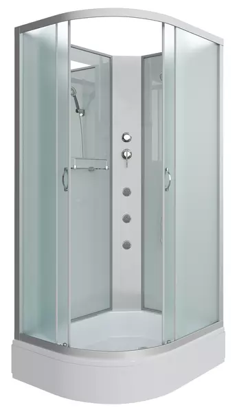 

Душевая кабина «Niagara» NG-33184-14RBKG 110/80 средний поддон матовая/серебро без крыши с гидромассажем правая