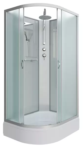 

Душевая кабина «Niagara» NG-33184-14RBKT 110/80 средний поддон матовая/серебро без крыши правая