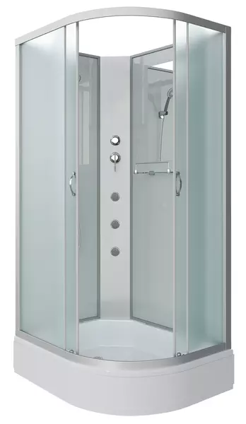 

Душевая кабина «Niagara» NG-33394-14LBKG 130/90 средний поддон матовая/серебро без крыши с гидромассажем левая
