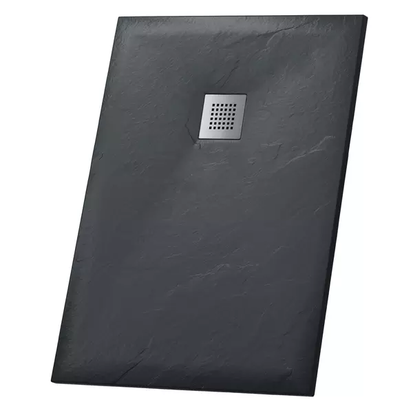 Душевой поддон Grossman GR-S290110Q 90110 низкий из литьевого мрамора прямоугольный графит без сифона универсальный 19200₽