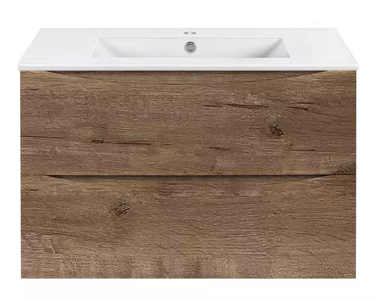 

Тумба с раковиной «Vincea» Mia Slim 80 (81/40 белая) подвесная V.Oak