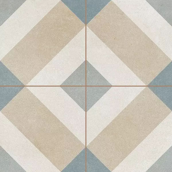 Напольная плитка «Dvomo» Timeless Geometric Matt. 45x45 С0005404 мультиколор, цвет белый
