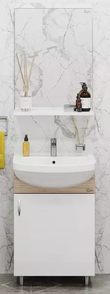 Мебель для ванной «Onika» Эко 52.10 белая/дуб сонома - фото 1