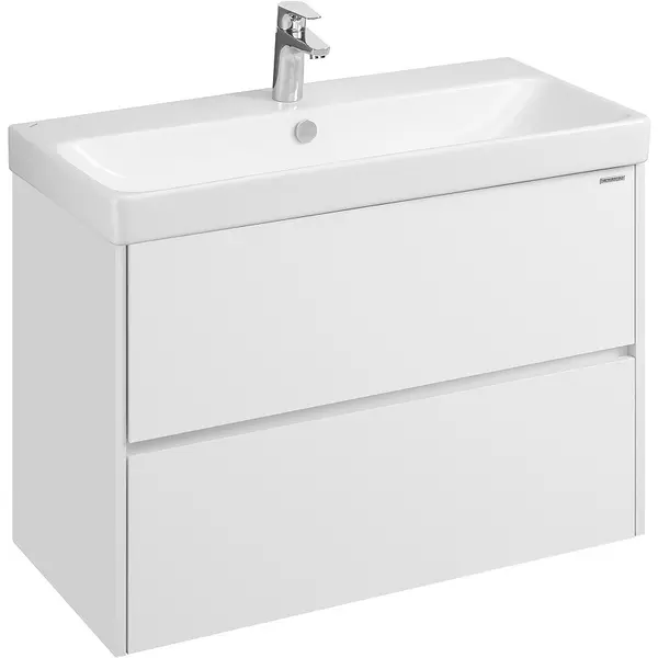 Мебель для ванной подвесная «Aquaton» Сканди 90 белый глянец/белый матовый - фото 1