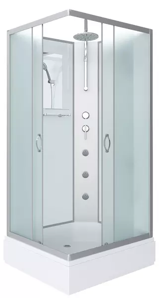

Душевая кабина «Niagara» NG-33084-14QBKTG 100/80 средний поддон матовая/белая без крыши с гидромассажем универсальная