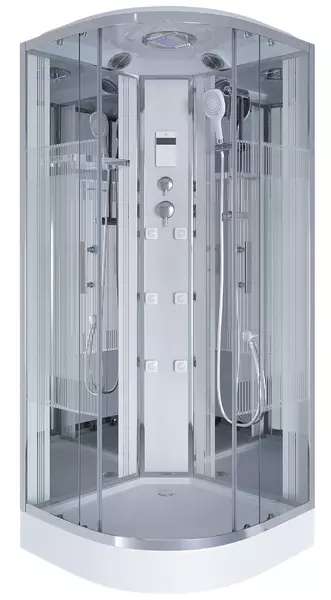 

Душевая кабина «Niagara» NG-702-01 100/100 низкий поддон прозрачная с рисунком/зеркальная с гидромассажем с электрикой