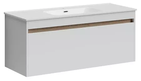 

Тумба с раковиной «Sancos» Smart 120 (Element 121/46) подвесная белая глянцевая