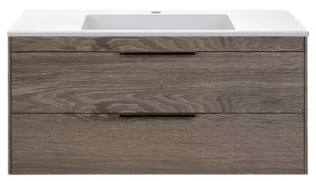 

Тумба с раковиной «Vincea» Chiara 2D 100 (100/48 белая) подвесная тёмный дуб