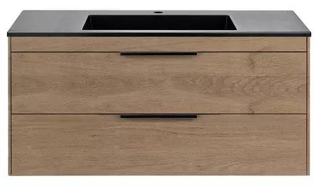 

Тумба с раковиной «Vincea» Chiara 2D100 (100/48 черная) подвесная натуральный дуб
