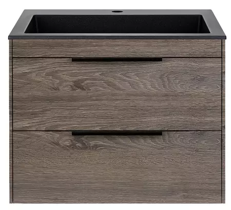 

Тумба с раковиной «Vincea» Chiara 2D 60 (60/48 черная) подвесная тёмный дуб