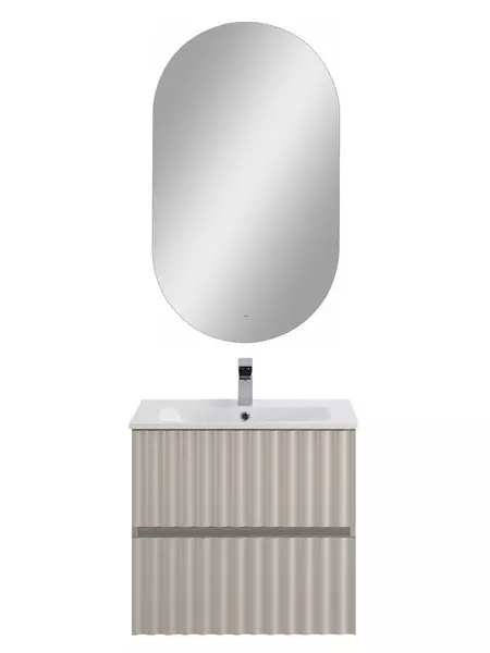 Тумба с раковиной Art Max Elegant 60 с LED подсветкой ручек 60 подвесная светло-серый матовый 44710₽