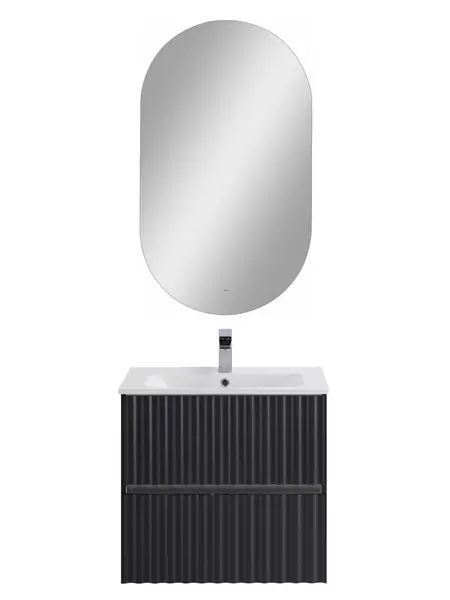 Тумба с раковиной Art Max Elegant 60 с LED подсветкой ручек 60 подвесная серый матовый 44710₽