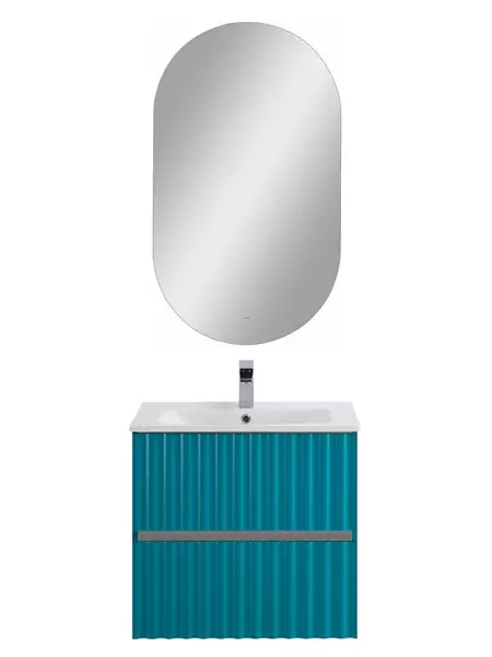 Мебель для ванной подвесная Art Max Elegant 60 с LED подсветкой ручек бирюзовый матовый 56090₽
