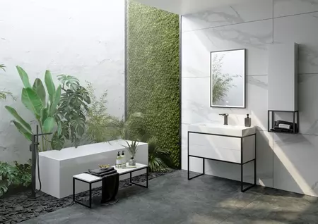 Тумба с раковиной «Clarberg» Logic 70 (Toledo 70) белая/чёрная