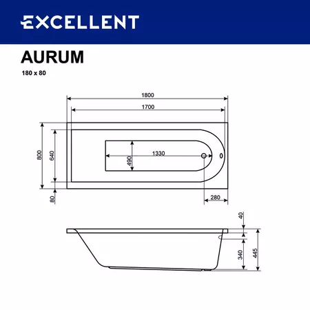 Гидромассажная ванна акриловая «Actima» Aurum 180/80 Hydro с каркасом с сифоном белая/хром