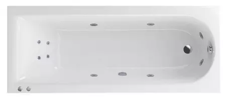 Гидромассажная ванна акриловая «Actima» Aurum Slim 180/80 Hydro+ с каркасом с сифоном белая/хром