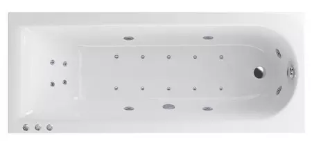 Гидромассажная ванна акриловая «Actima» Aurum Slim 180/80 Lux с каркасом с сифоном белая/хром