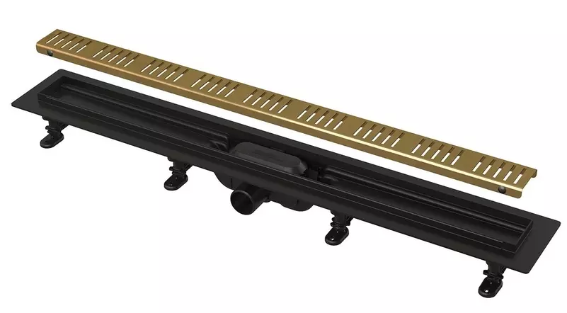 Душевой лоток AlcaPlast APZ10BLACK-850 Brass Simple APZ10BLACK-850BRASS боковой выпуск латунь 23367₽