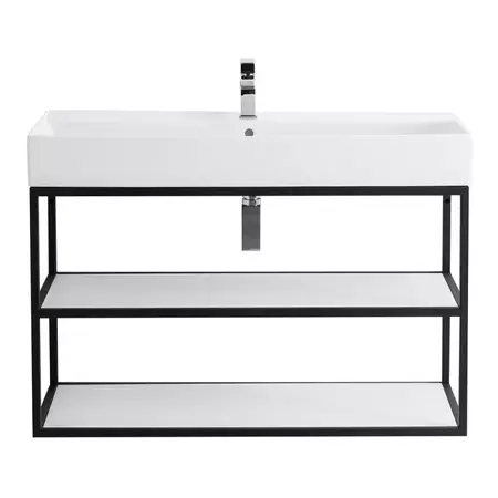 

Консоль с раковиной «Cezares» Cadro 100 N/B (CZR-MIL-100-LVB белая) подвесная Nero/Bianco
