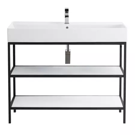 

Консоль с раковиной «Cezares» Cadro 100 N/B (CZR-MIL-100-LVB белая) Nero/Bianco