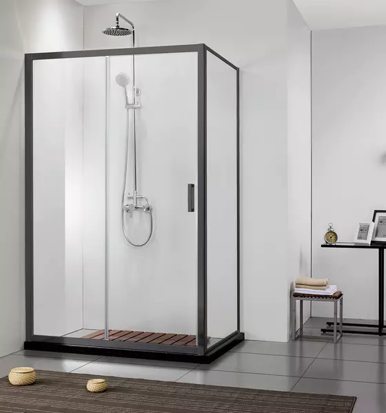 Душевая дверь «Акватек» AQ ARI RA 12020BL 120/200 прозрачная/чёрная