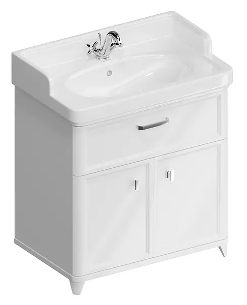 

Тумба с раковиной «Kerama Marazzi» Pompei New 80 с ящиком и дверцами (Pompei 80) белая глянцевая