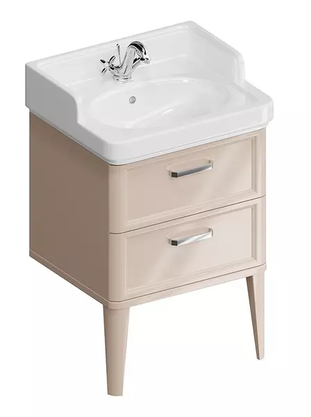 

Тумба с раковиной «Kerama Marazzi» Pompei New 60 с 2 ящиками (Pompei 60) камео бежевая глянцевая