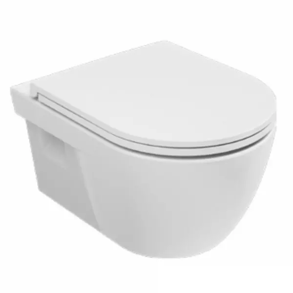 

Подвесной унитаз безободковый «AQUAme» AQM2011 белый с сиденьем дюропласт с микролифтом белое