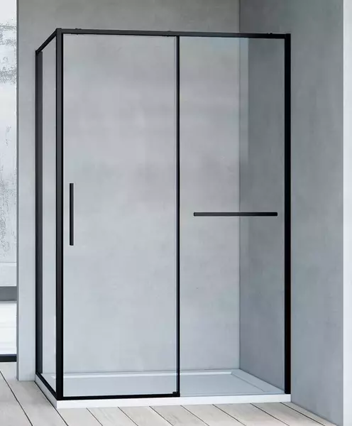 

Душевой угол-ограждение «Vincea» Slim Soft 140/80 прозрачный/чёрный прямоугольный без поддона универсальный