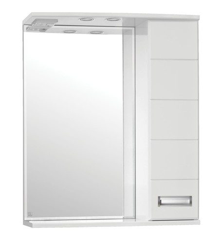 Зеркальный шкаф Style Line Ирис 65 с подсветкой белый правый 10165₽