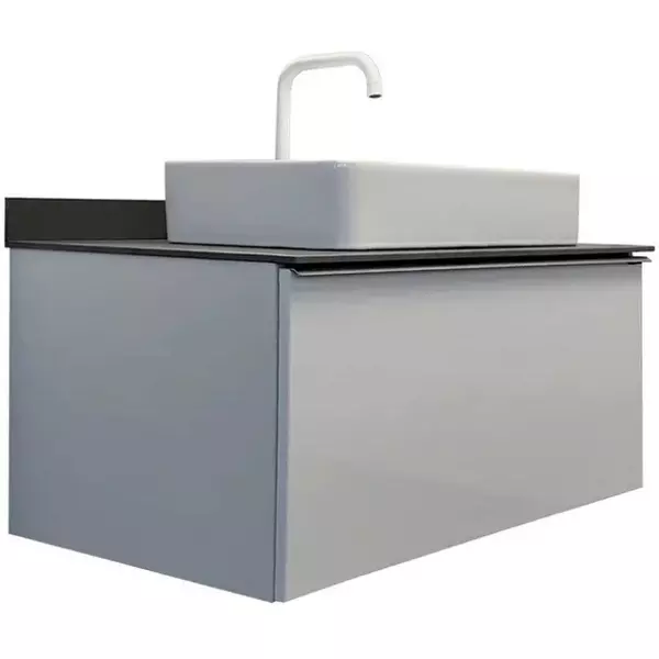 

Тумба с раковиной «Comforty» Милан 90 с 2 ящиками (1 скрытый) (78189) подвесная белый глянец столешница графит