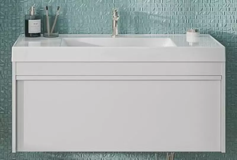 

Тумба с раковиной «Kerama Marazzi» Modula 100 (Cubo 100/48) подвесная белая глянцевая