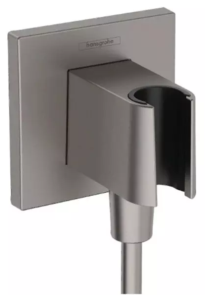 

Подключение для душевого шланга «Hansgrohe» Fixfit E 26889340 с держателем для лейки шлифованный чёрный хром