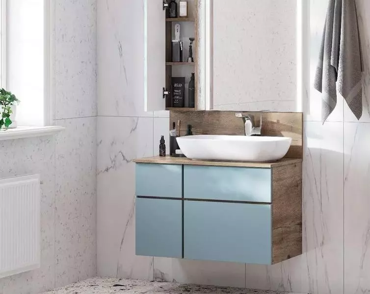 

Тумба с раковиной «Aquaton» Мишель 80 New (Лола 60) 1A277003MIDR0) подвесная фьорд/дуб Рустикальный