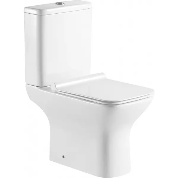 

Унитаз компакт безободковый «Aquanet» Cube 2-C Rimless 240208/240209 белый с сиденьем дюропласт с микролифтом белое