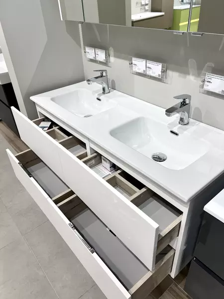 

Тумба с раковиной «Aquanet» Алвита new 60 двойная (Flat 120/46 254367) подвесная белая матовая